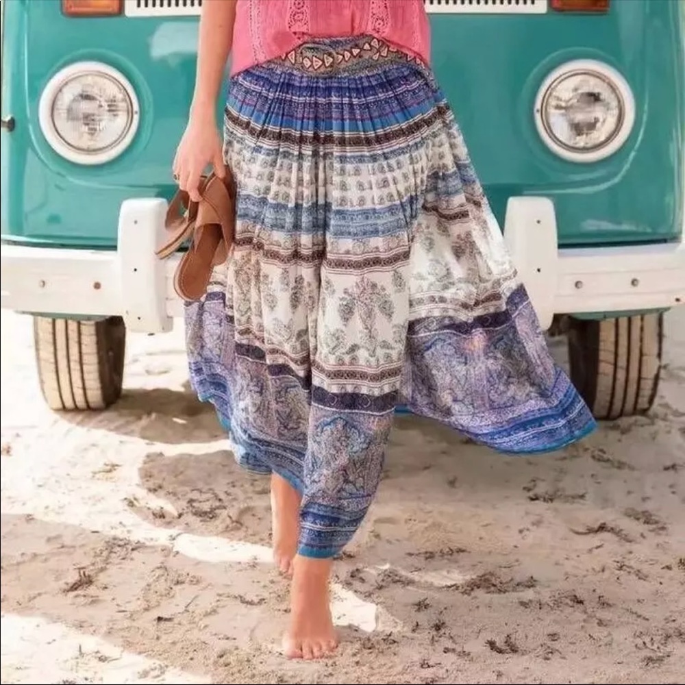 Gypsy boho broomstick skirt long maxi spell S M hippie bohemian free spirit